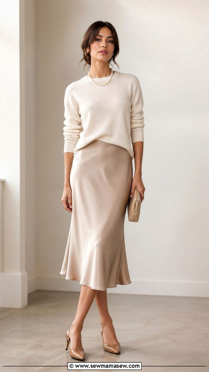 Beige skirt outfit - 40 All beige outfit ideas
