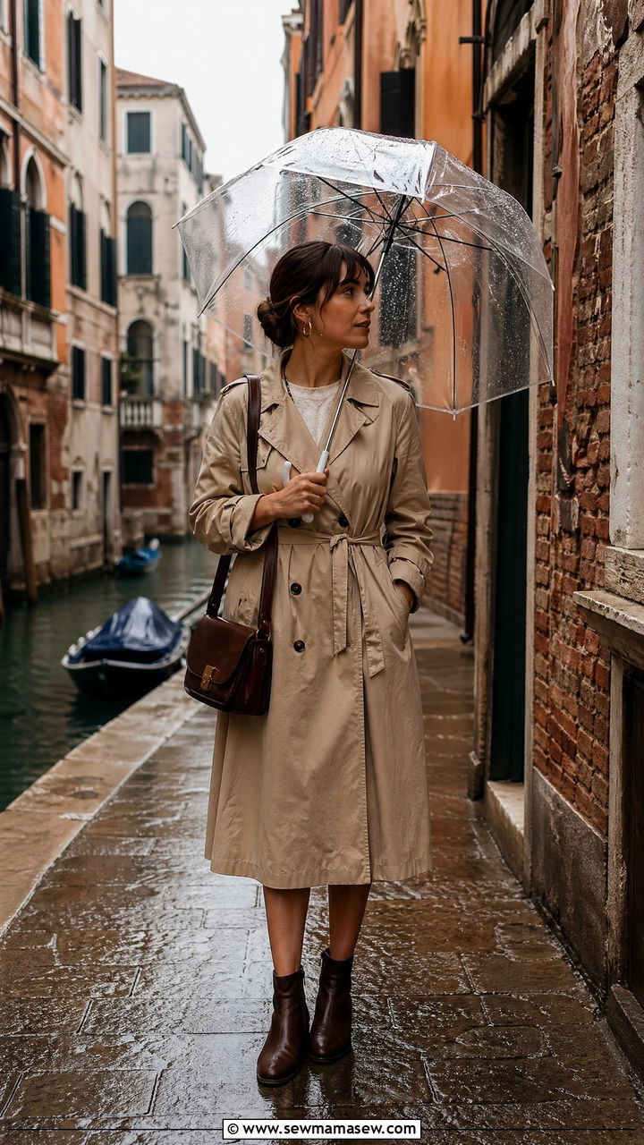 Belted Trench Dress And Ankle Boots Italy Spring Outfit - 35 Spring Italy outfit ideas