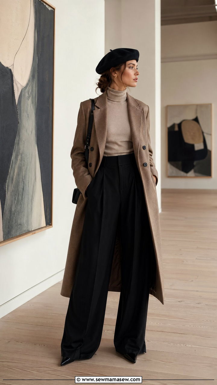 Beret And Tailored Coat Copenhagen Outfit - 35 Copenhagen outfits ideas