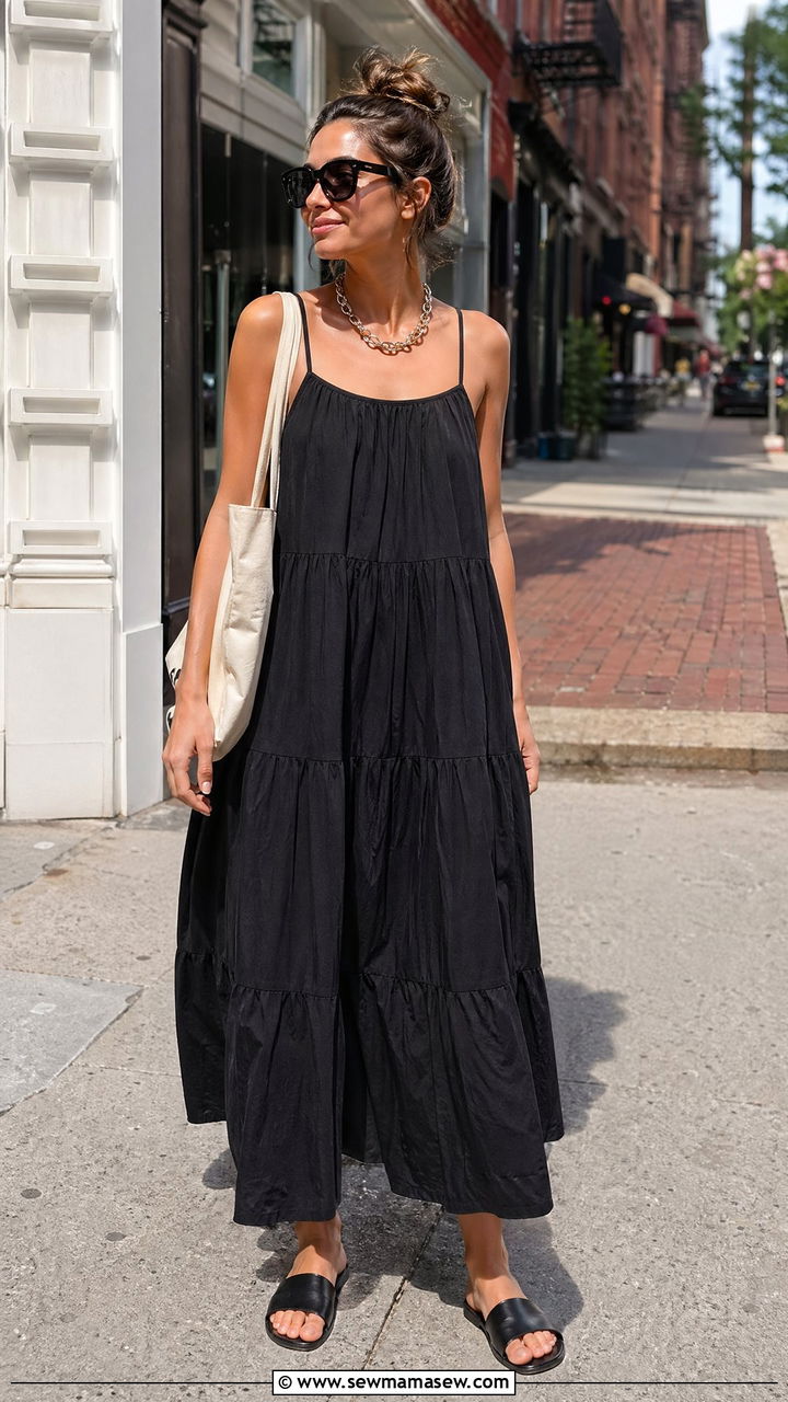 Black Cotton Sundress Outfit - 35 Sundress outfit ideas for summer