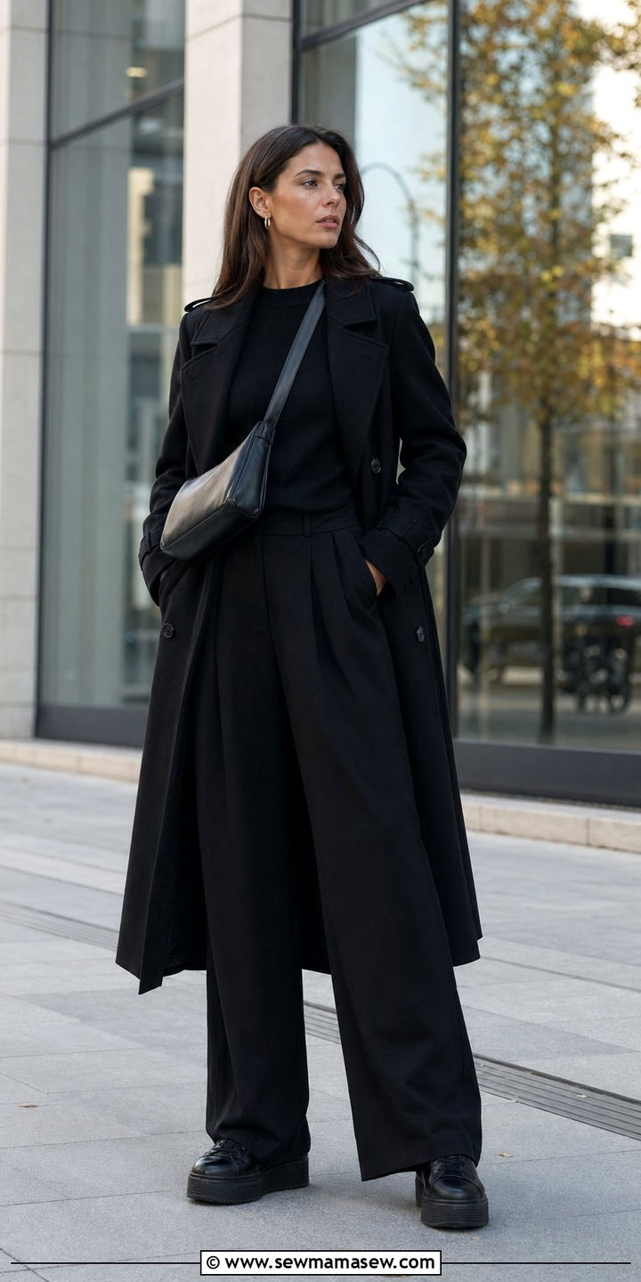 Black Friday Shopping Outfit With Monochrome All Black Look - 30 Black Friday shopping outfit ideas