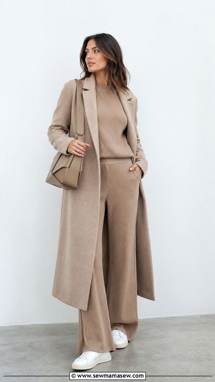 Black Friday Shopping Outfit With Ribbed Knit Co Ord Set - 30 Black Friday shopping outfit ideas