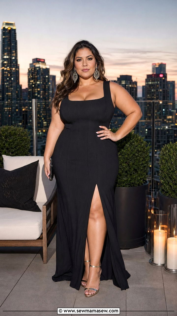 Black Maxi Dress For Summer Evening Outfit - 35 Plus size outfit ideas size 20 summer