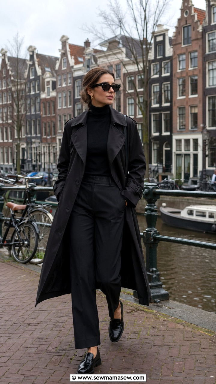 Black Trench Coat Outfit Amsterdam - 30 Amsterdam outfit ideas