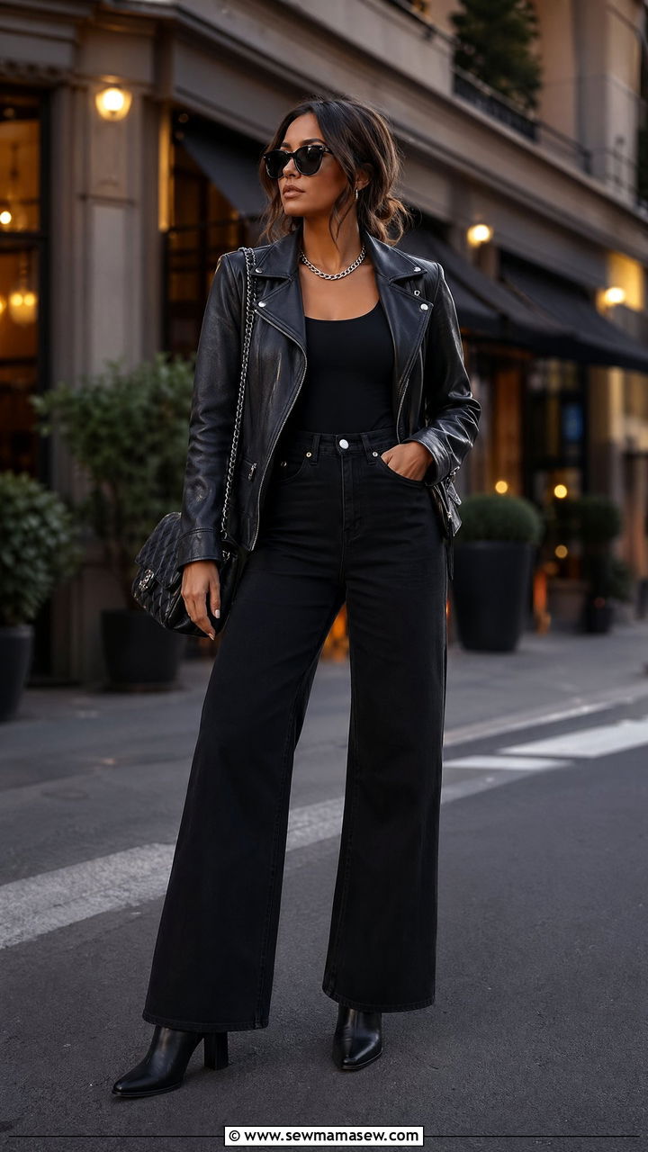 Black Wide Leg Jeans Outfit - 35 wide leg jeans outfits inspo