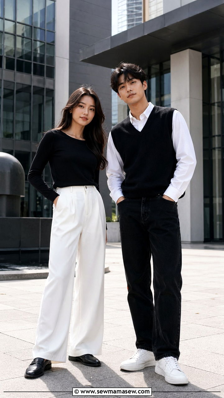 Black and White Monochrome Sibling Outfits - 30 Sibling photoshoot outfit ideas