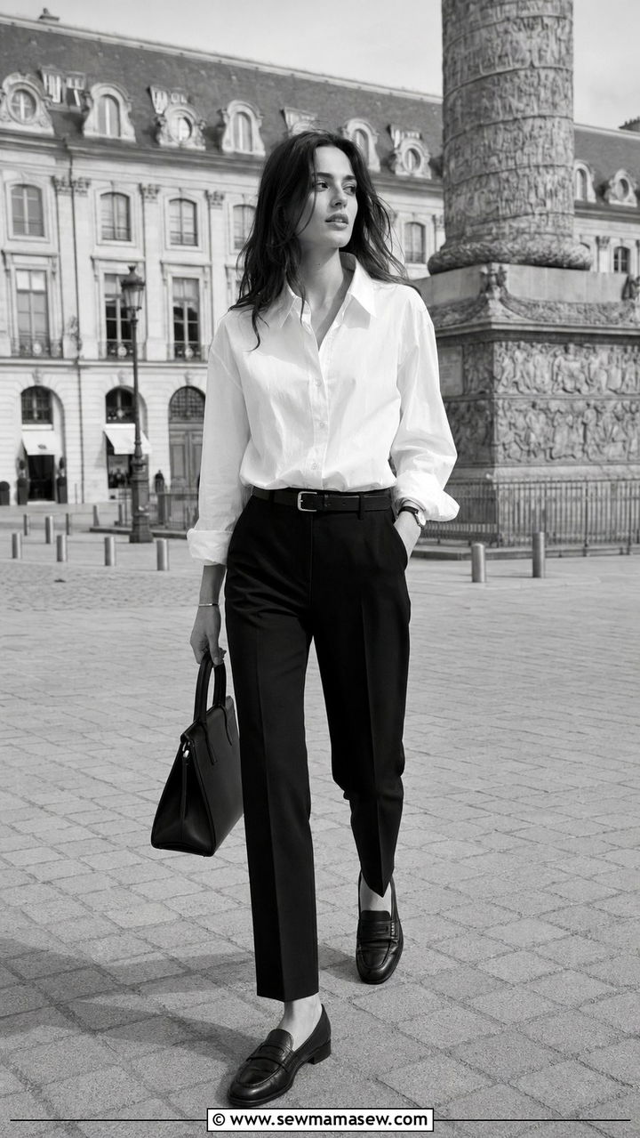 Black and white monochrome outfit - 35 Paris spring outfit ideas