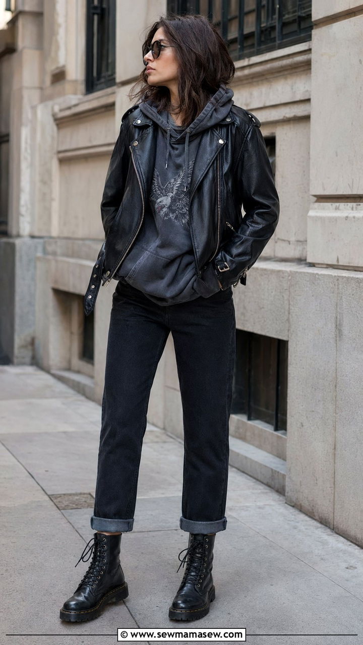 Black jeans with combat boots outfit - 30 Black jeans outfit ideas with boots