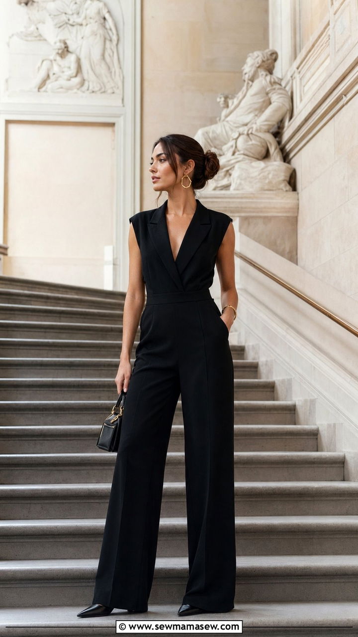 Black jumpsuit museum outfit - 35 museum outfit ideas