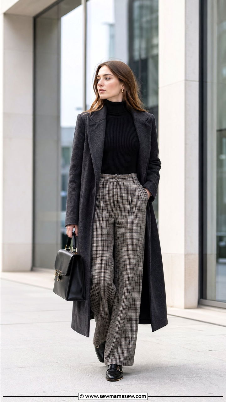 Black turtleneck with tailored check trousers and monk strap shoes - 40 What to wear in Berlin