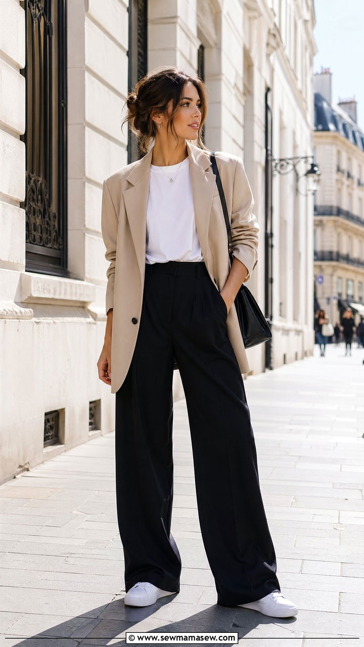 Blazer And Wide Leg Pants Casual - 35 casual wide leg pants outfits