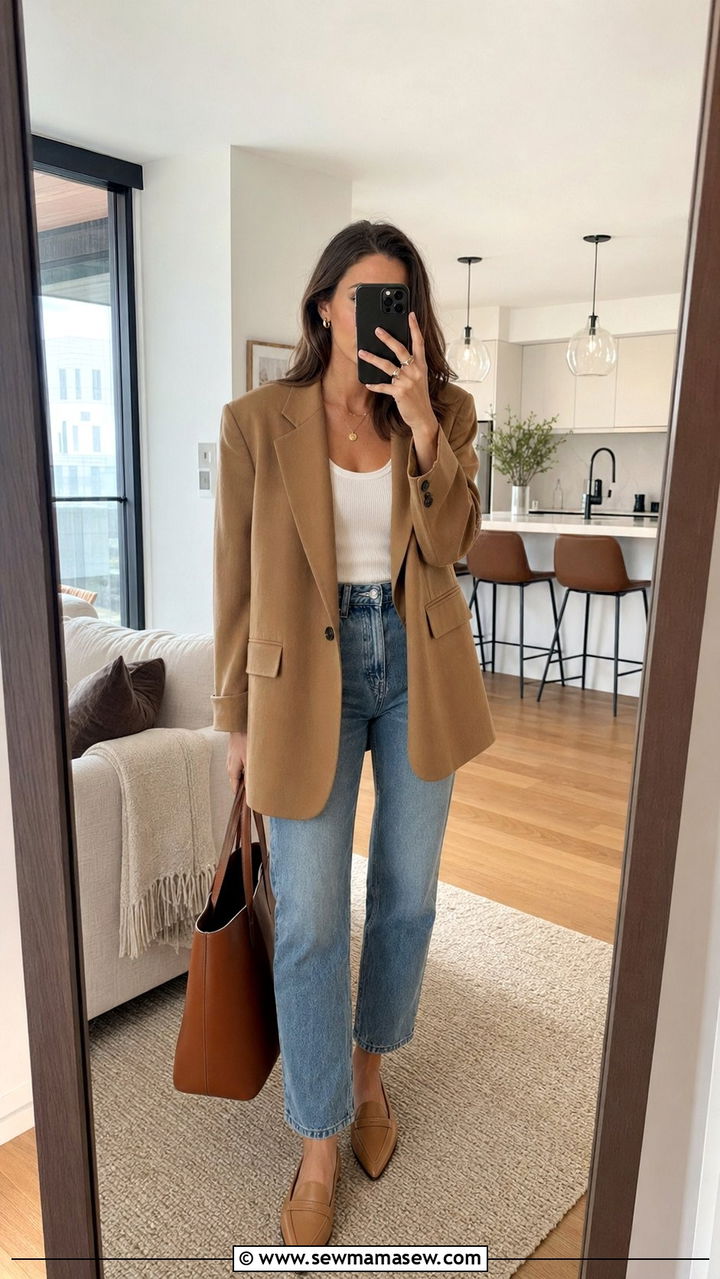 Blazer with Mom Jeans Outfit - 35 Mom jeans outfit ideas