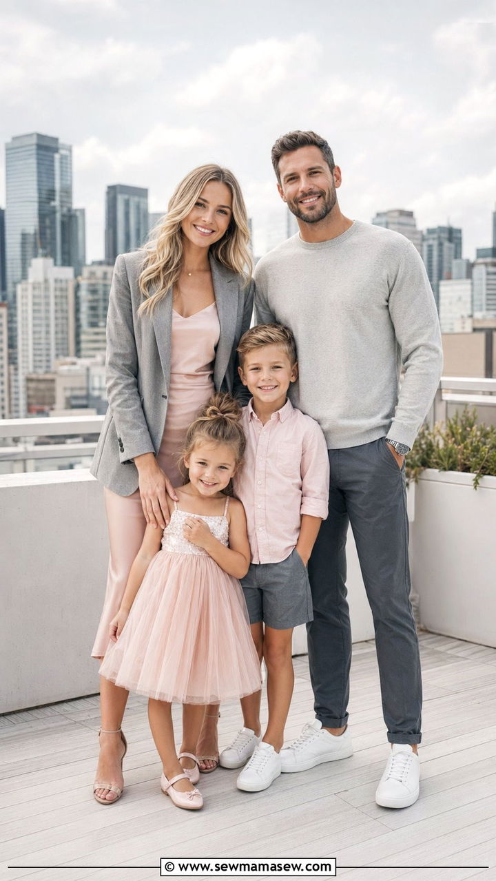 Blush Pink And Gray Family Picture Outfits - 30 What to wear for summer family photos