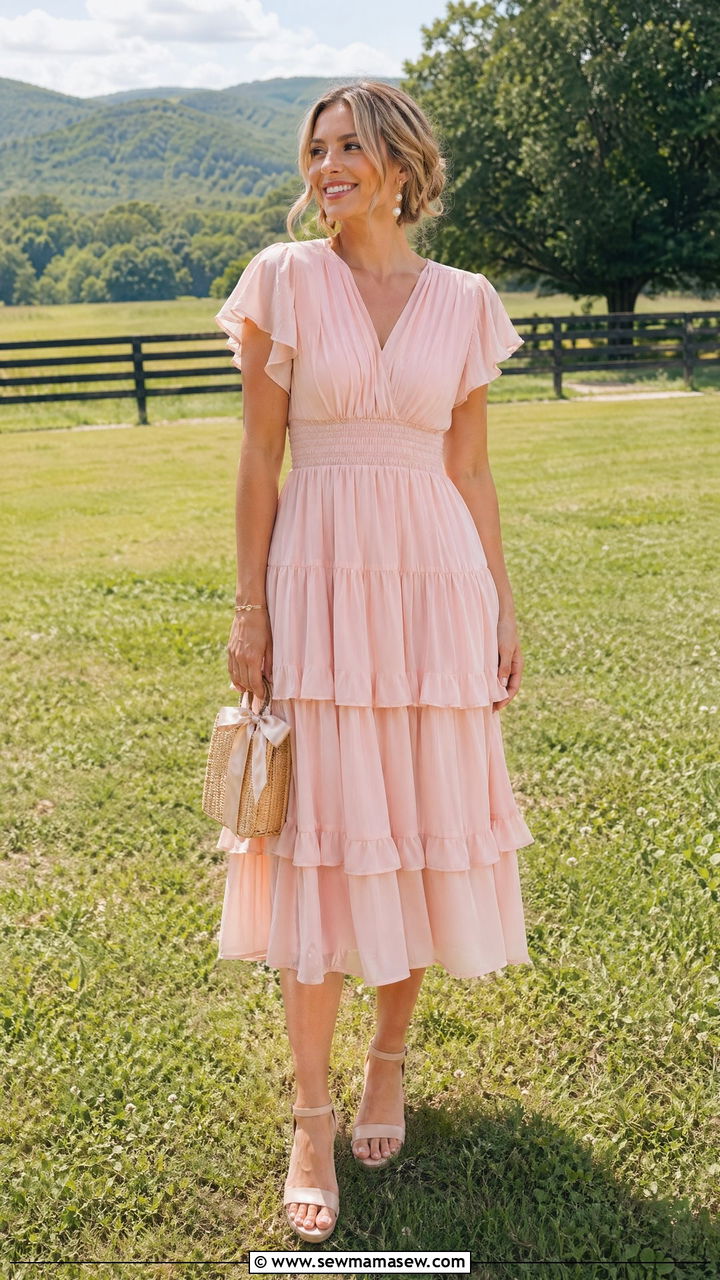 Blush Pink Cottagecore Wedding Guest Outfit - 35 Cottagecore wedding guest outfits