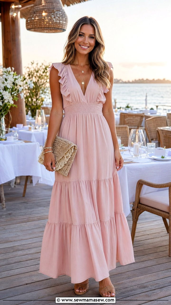 Blush Pink Maxi Dress Outfit - 35 Pastel outfit ideas