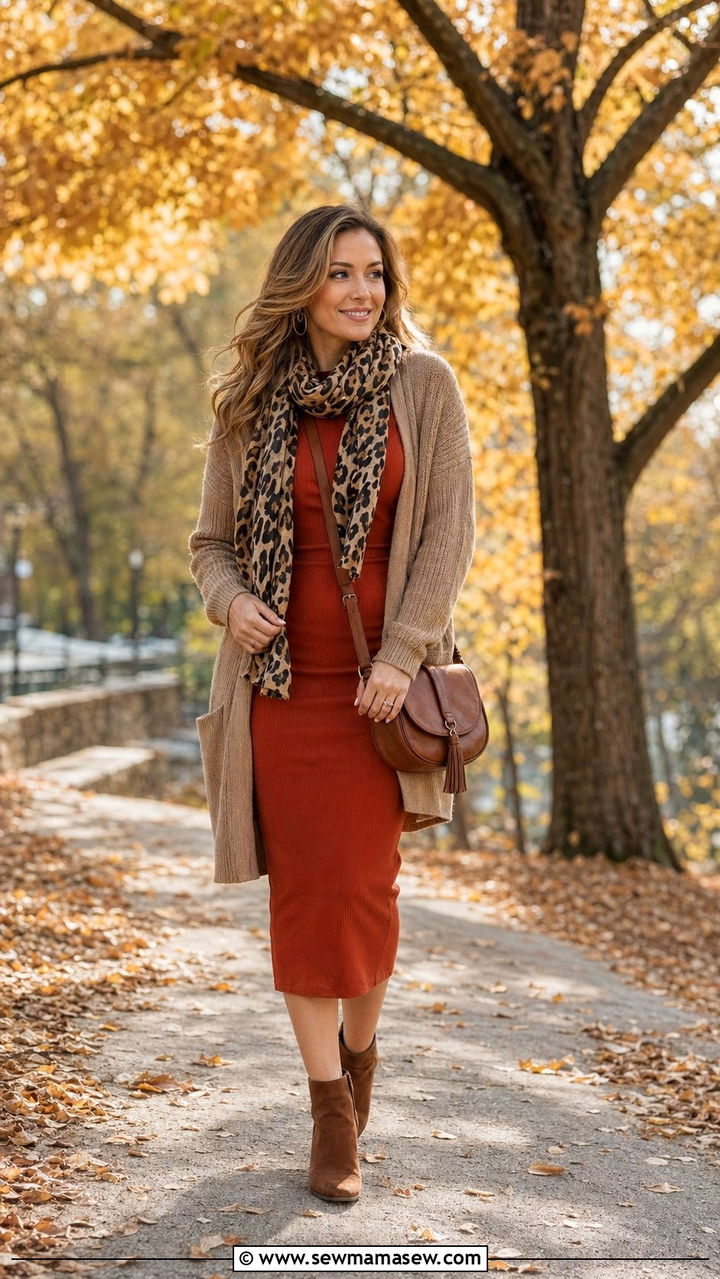Bodycon dress with cardigan fall outfit - 30 Bodycon dress outfit ideas with a cardigan