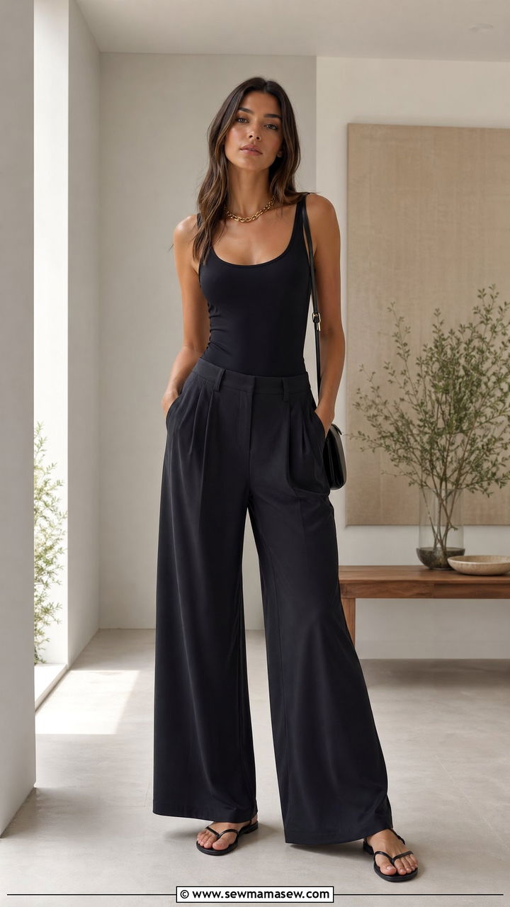 Bodysuit With Palazzo Pants Outfit - 35 casual outfits for tall women