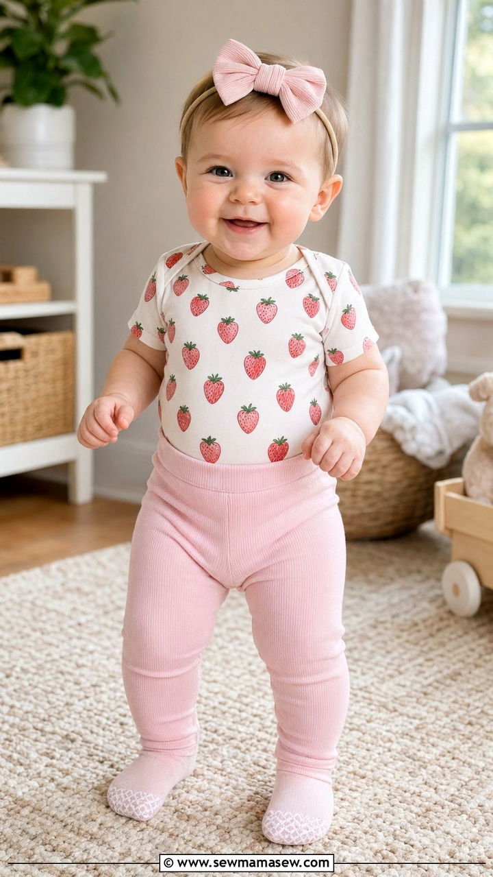 Bodysuit and Leggings Everyday Outfit - 30 Baby girl outfit ideas
