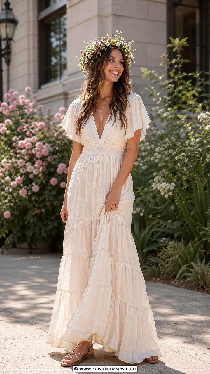 Boho Maxi Dress Courthouse Wedding - 35 Courthouse wedding outfits