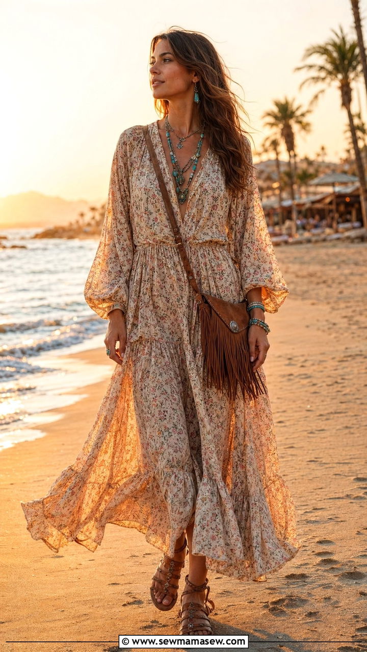 Boho Maxi Dress Resort Outfit - 35 resort outfits ideas