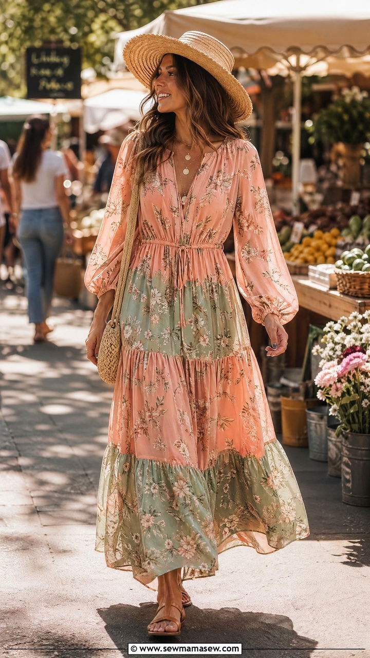 Boho Maxi Dress Spring Romantic Outfit - 35 spring romantic outfits