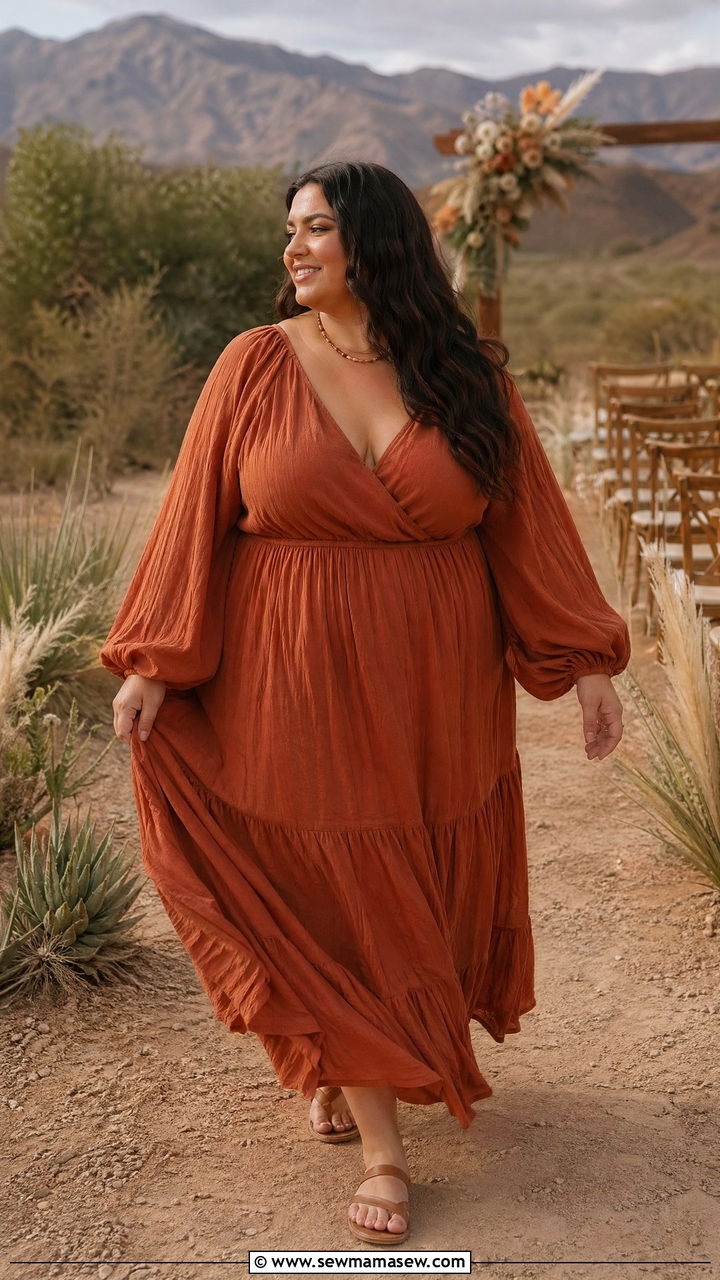 Boho Maxi Dress for Wedding - 35 Wedding guest outfits plus size