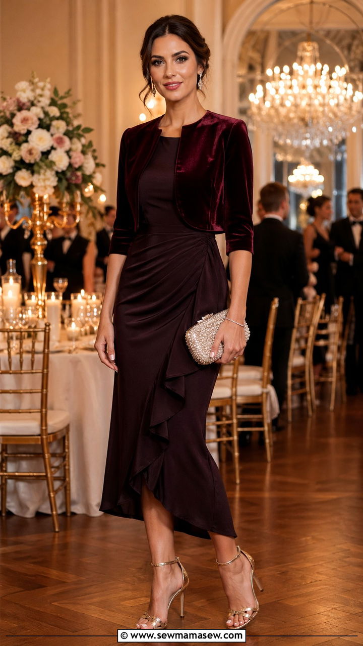 Bolero Jacket With Evening Dress - 30 Retro 40s outfit ideas