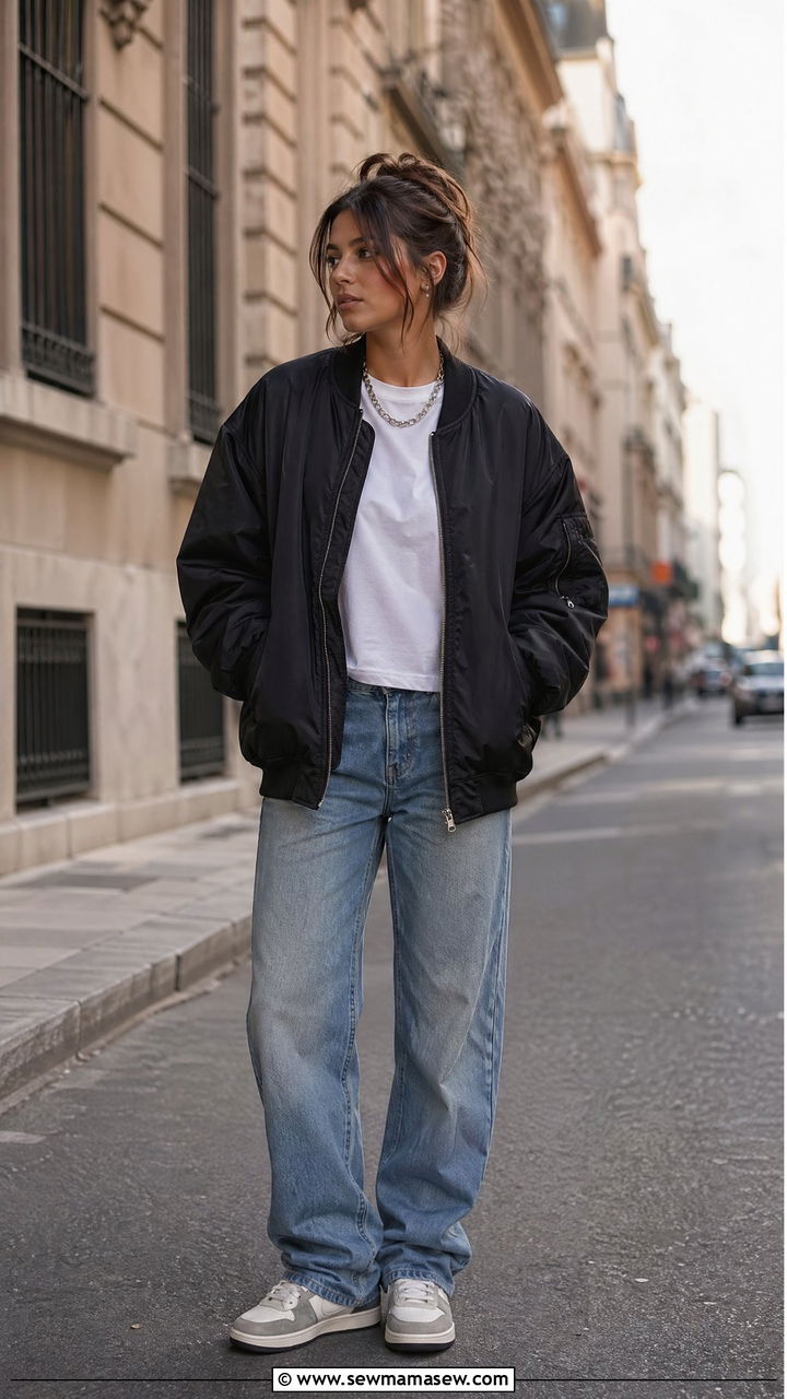 Bomber Jacket With Straight Leg Jeans - 35 Streetwear outfit ideas