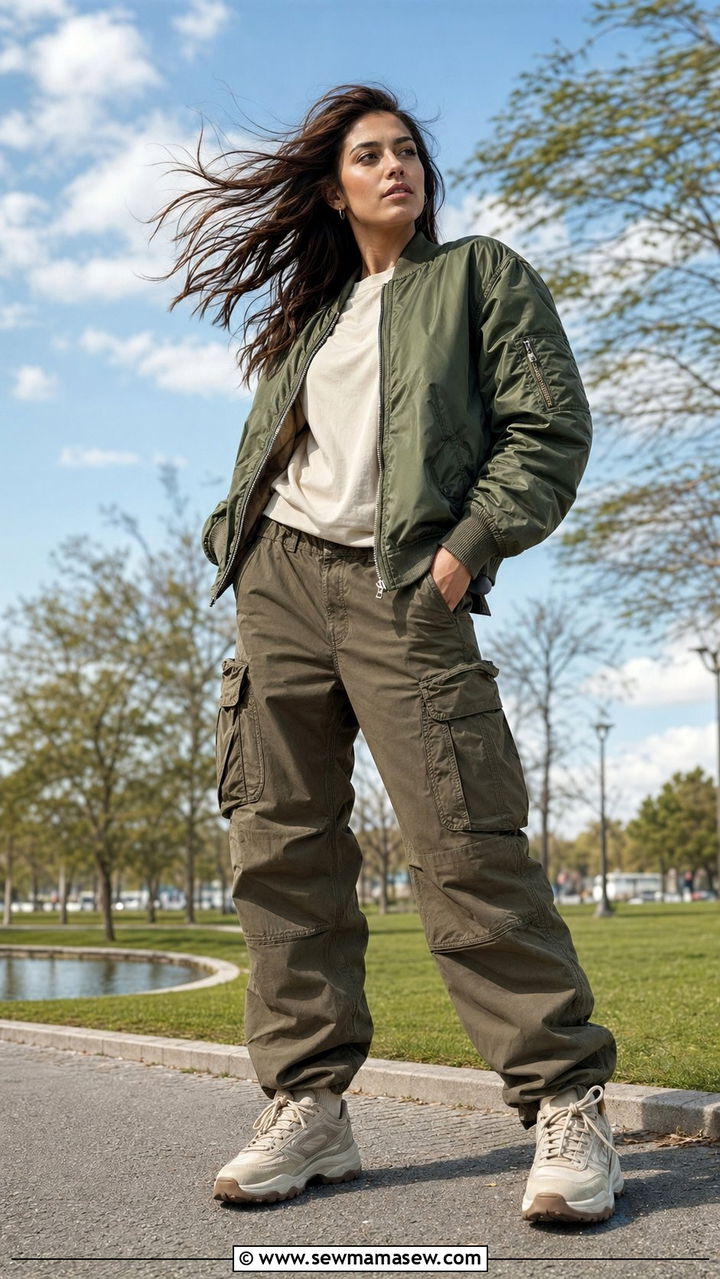Bomber jacket outfit for a windy day - 30 windy day outfits casual