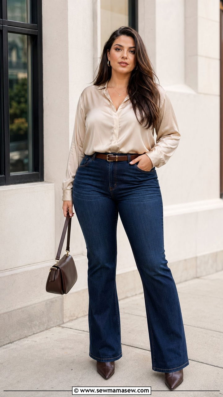 Bootcut Jeans With Tucked In Blouse - 30 Best pants for curvy women