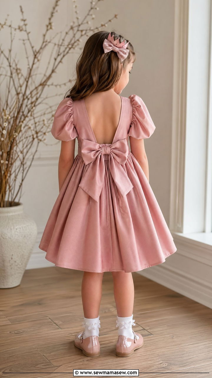 Bow back dress with mary janes - 35 Spring outfits for little girls