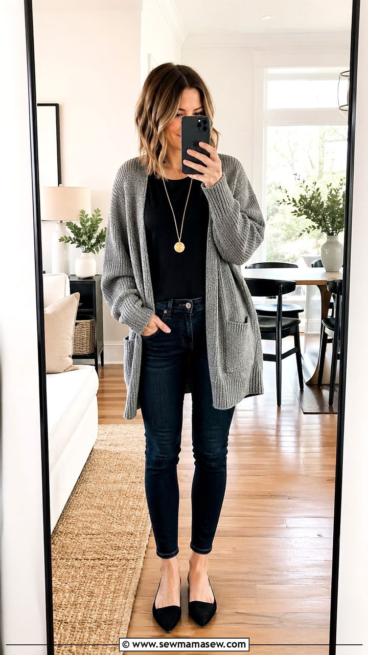 Boyfriend Cardigan With Skinny Jeans - 30 spring cardigan outfit ideas