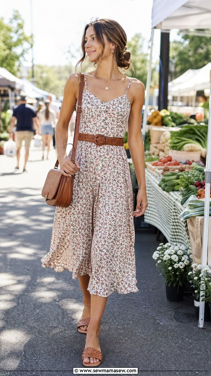 Breezy Sundress and Woven Belt Outfit - 35 Summer style ideas