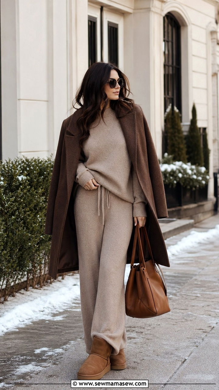 Brown Knit Lounge Set with Ugg Boots - 40 All brown outfit ideas