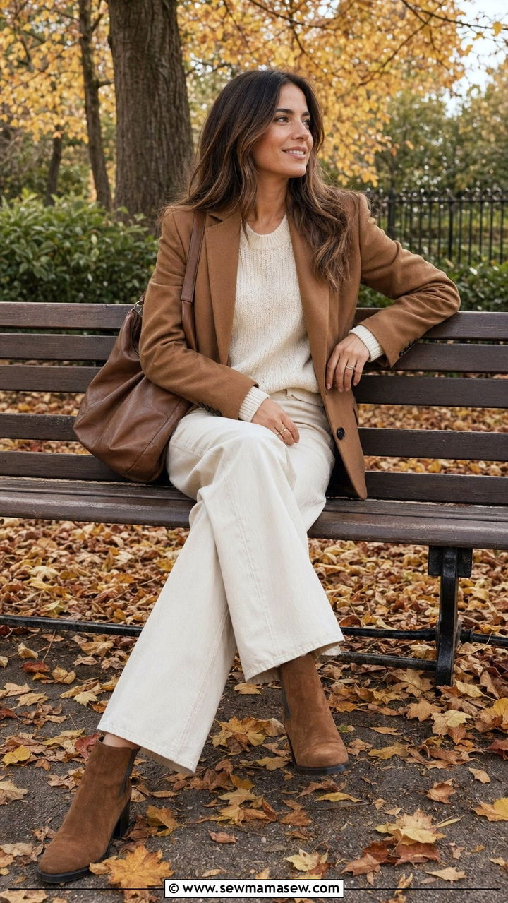 Brown blazer and baggy jeans - 30 Baggy jeans outfit ideas with a blazer