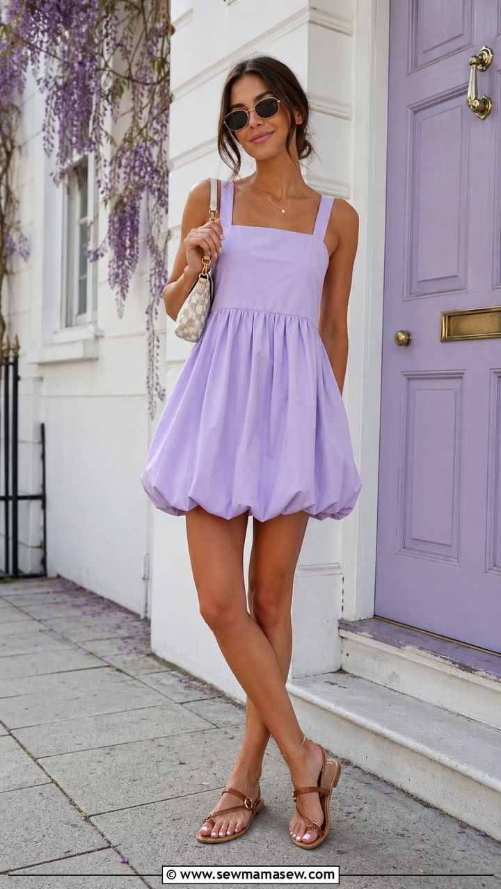 Bubble Hem Mini Dress Outfit - 30 Aesthetic spring outfits