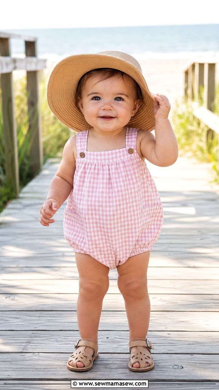 Bubble Romper and Sandals Outfit - 30 Baby girl outfit ideas