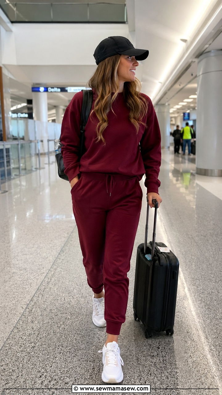 Burgundy athleisure matching set - 40 All burgundy outfit ideas