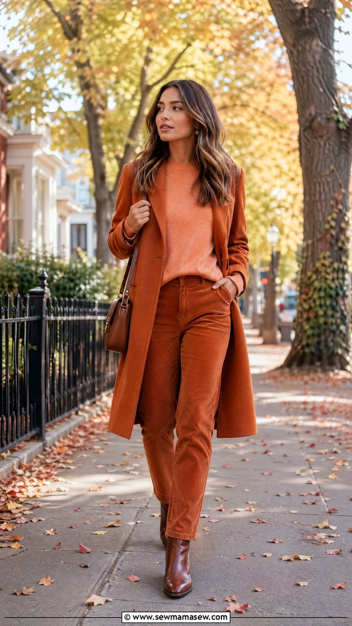 Burnt Orange Autumnal Tonal Outfit - 35 Tonal outfit ideas