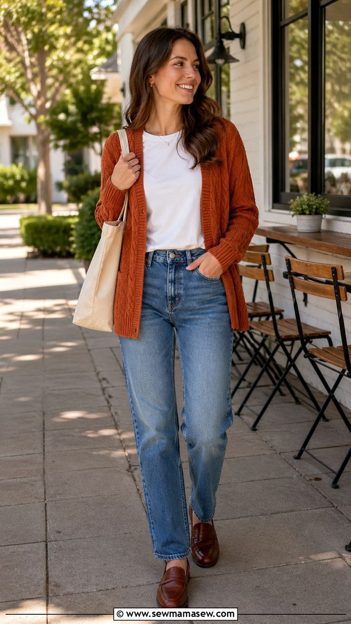 Burnt orange track pants with white crop top - 40 All burnt orange outfit ideas