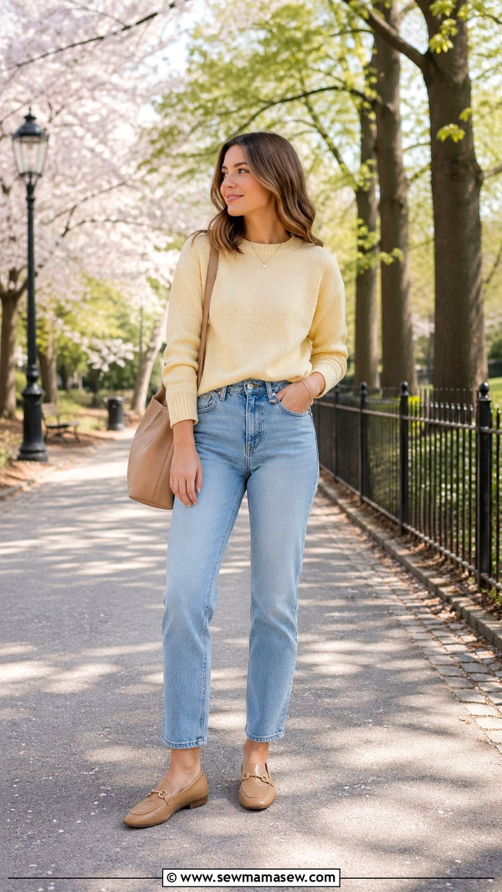 Butter Yellow Sweater With Light Wash Jeans - 40 All butter yellow outfit ideas