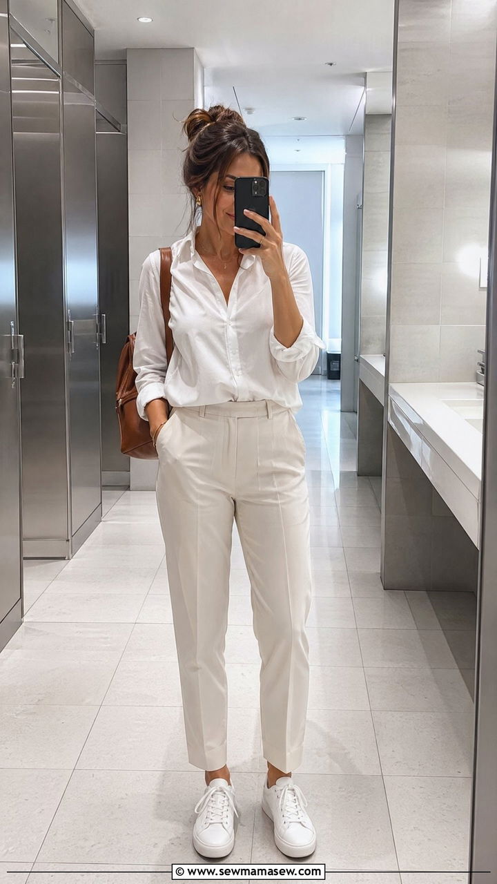 Button Down Shirt With Ankle Length Pants - 40 airport outfits