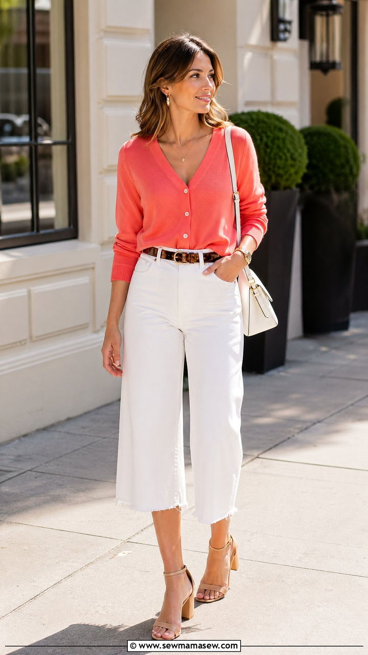 Button up cardigan as a top - 35 Summer outfits with cardigan