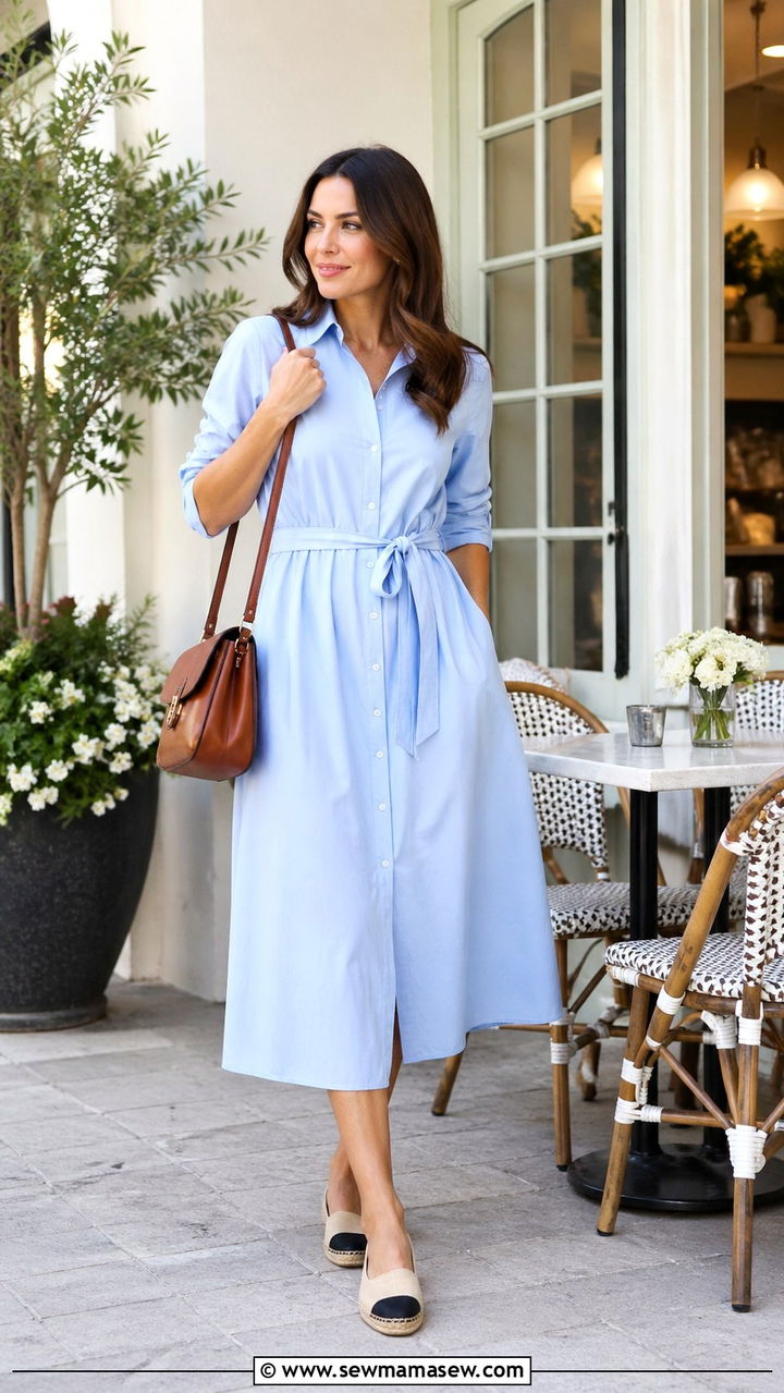 ButtonDown Shirt Dress - 30 Spring capsule wardrobe modest
