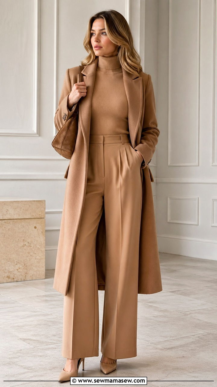 Camel Cardigan with Floral Midi Dress - 40 All camel outfit ideas