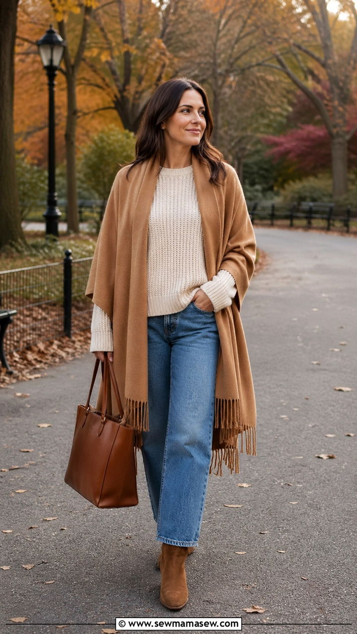 Camel Leather Jacket with Black Jeans - 40 All camel outfit ideas