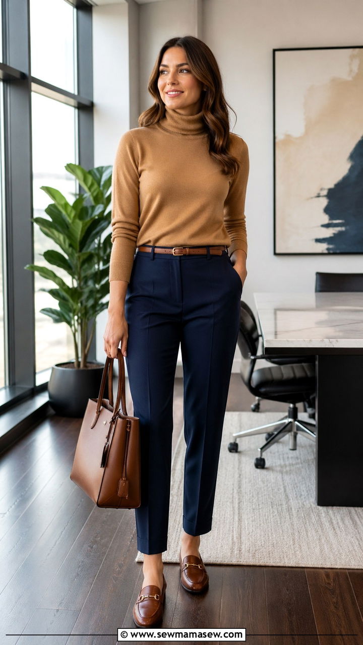 Camel Shawl Wrap with Cream Knit and Jeans - 40 All camel outfit ideas