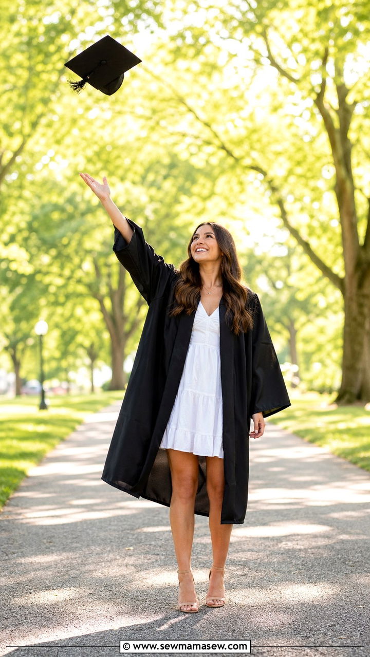 Cap and gown senior portrait outfit - 30 Senior photoshoot outfit ideas