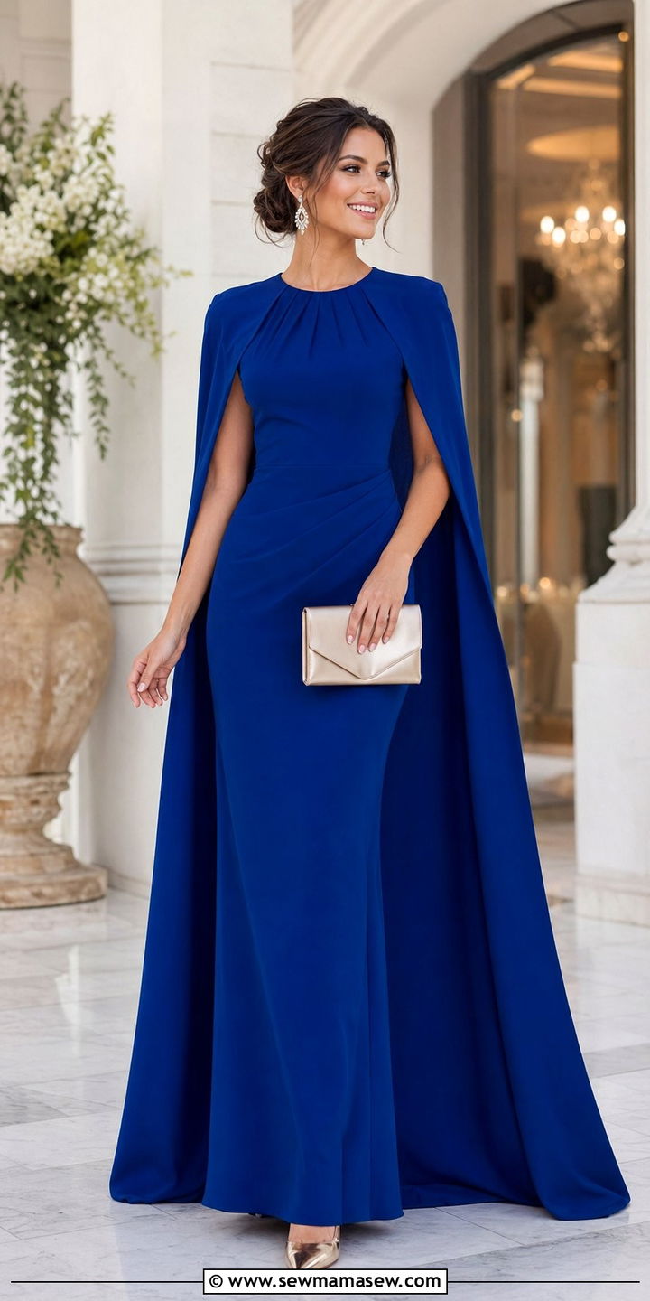 Cape Detail Dress Wedding Guest Outfit - 30 Wedding guest outfits summer 2026