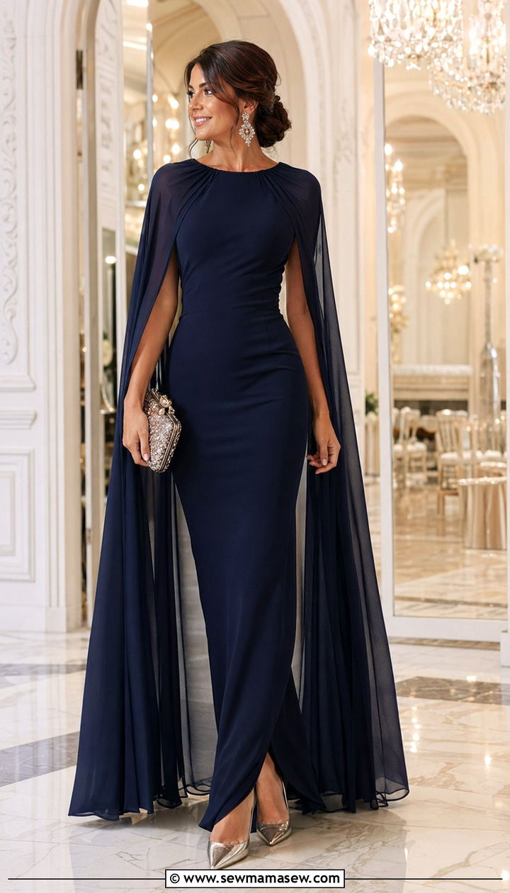 Cape Dress Wedding Guest Outfit - 30 wedding guest outfits Pinterest